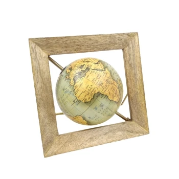 Globus dekoracyjny w drewnianej ramce GLB-40 -GD
